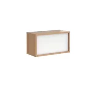 Image of Denver reception straight top unit 800mm - beech with white panels