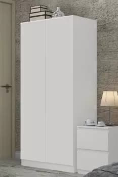 Image of 2 Door Matt White Large Double Wardrobe