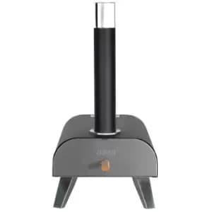 Image of Zanussi ZPO1BPC Black Painted Wood Pellet Black Pizza Oven With Paddle & Cover - Black