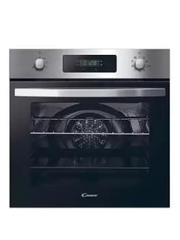 Image of Candy Fidcx676 Built In 70 Litre, Multi-Function With Pyrolysis Programme - Black Glass With Stainless Steel - Oven With Installation