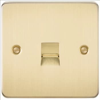 Image of KnightsBridge Flat Plate Telephone extension socket - brushed brass