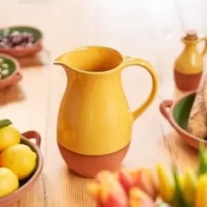 Image of Dexam Sintra Glazed Terracotta Jug Ochre