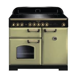 Image of Rangemaster 114830 CDL100EIOG-B Classic Deluxe 100cm Induction Range Cooker Olive G-B