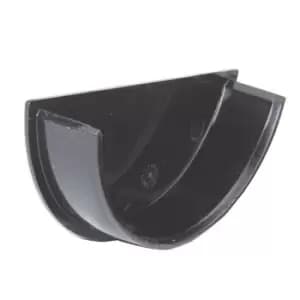 Image of Polypipe Half Round Gutter Stop End Internal - 112mm - Black