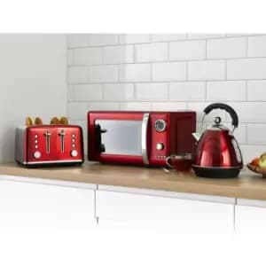 Image of Daewoo SDA247DS Kensington 1.7L Pyramid Kettle, 4 Slice Toaster & 20L Digital Microwave Bundle