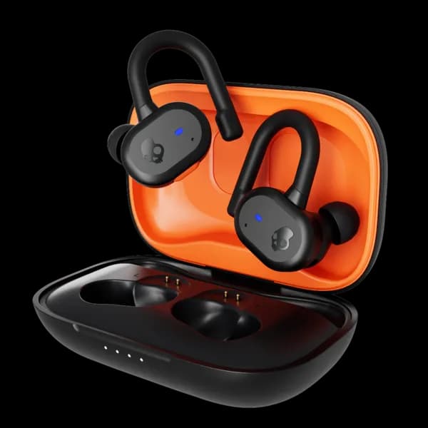 Image of SKULLCANDY Push Active Wireless Bluetooth Noise Cancelling Sports Earbuds - True Black & Orange,Black 810045689487