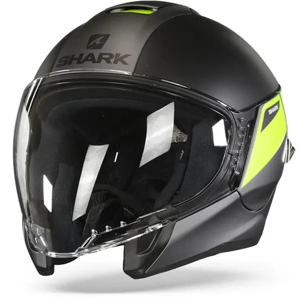 Image of Shark Citycruiser Karonn Mat Anthracite Yellow Black AYK Jet Helmet S