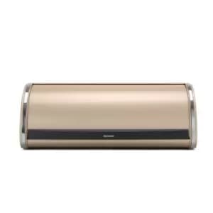 Image of Brabantia Champagne Roll Top Bread Bin Beige and Silver