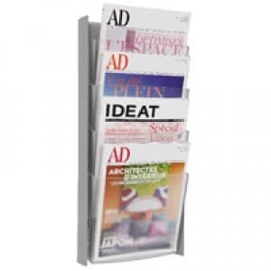 Image of Alba Wall Display Unit 4 Pocket A4 Metallic W270xH560mm DDPROGmm