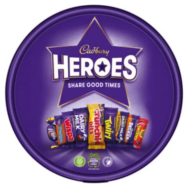 Image of Cadbury Gifts Direct Cadbury Heroes Chocolates Tub (550g) 4303662