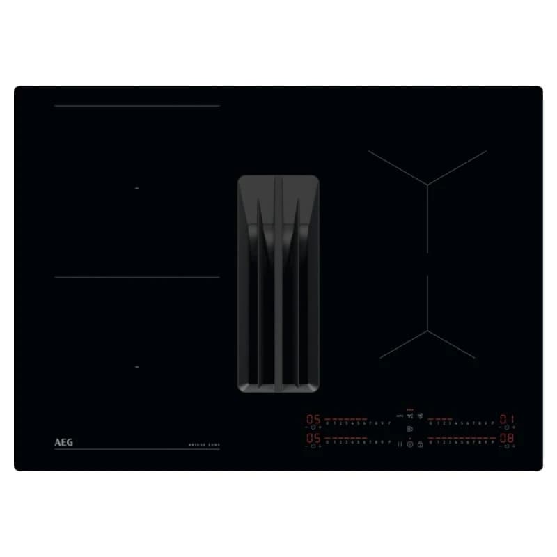 Image of AEG 6000 Series TCH74B01CB 70cm Induction Extractor Hob - Black - For Ducted/Recirculating Ventilation
