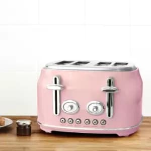 Image of Dunelm Retro 4 Slice Pink Toaster