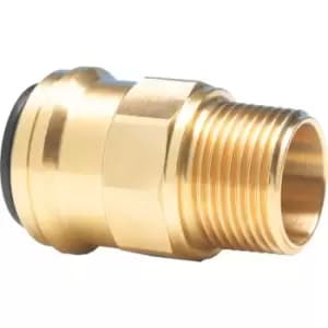 Image of 15MM X 1/2" BSPT Ring Main M Brass Straight Adaptor
