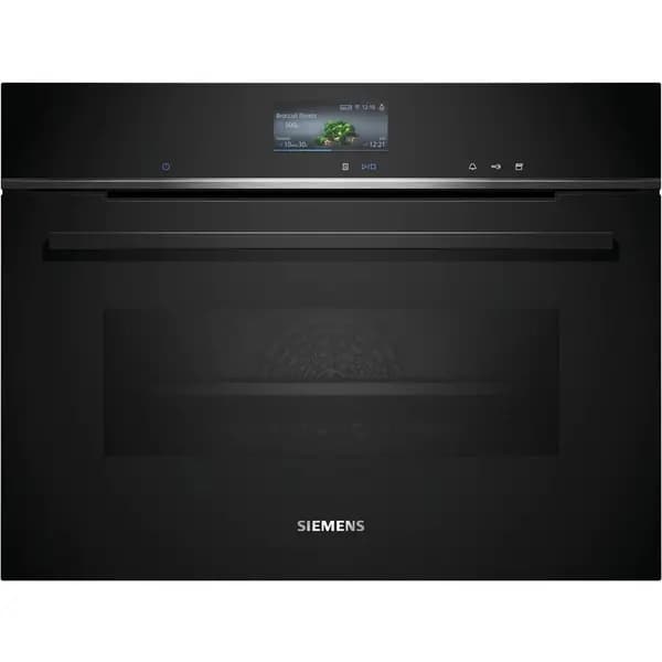 Image of Siemens IQ-700 CS736G1B1 Built In Compact Electric Single Oven with Pyrolytic Cleaning - Black - A+ Rated