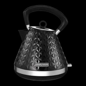 Image of Morphy Richards Vector Black Pyramid Kettle - 1.5L - 3kw Rapid Boil - Limescale Filter - Traditional Kettle - 108131