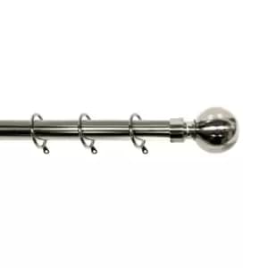 Image of 28mm Extendable Silver Ball Finial Curtain Pole 90 - 160 Cm