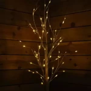 Image of 1.8m (6ft) Christmas Outdoor Birch Tree with 80 Warm White LEDs