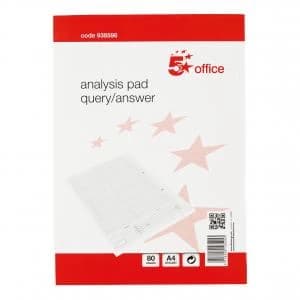 Image of 5 Star A4 80gm2 Analysis Pad QueryAnswer Accounting 53 Weeks White