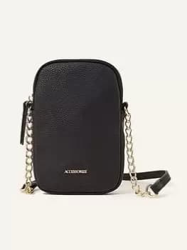 Image of Accessorize Chain Strap Phone Purse, Black, Women