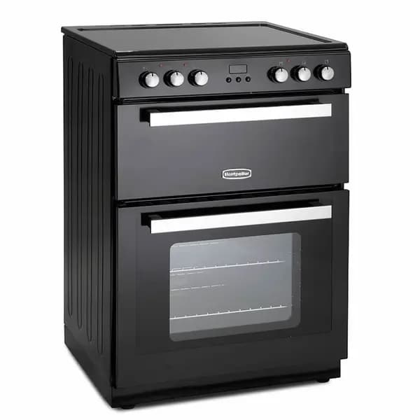 Image of Montpellier 600mm Electric Mini Range Cooker Ceramic Hob Black RMC61CK