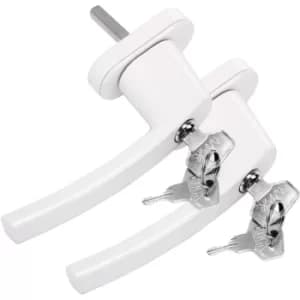 Image of 10x or 2x Lockable Window Aluminium Handle Security Child Protection Universal 2x White