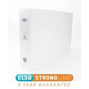 Image of Elba A3 Lever Arch File 2 Ring PVC 80mm Landscape White Pack of 2