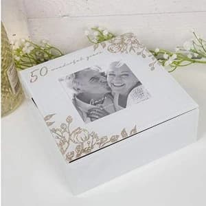 Image of Amore By Juliana 50 Years Glass Trinket Box with Frame