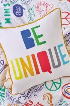 Image of 'Be You/ Be Unique' Organic Cotton Cushion