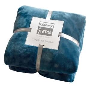 Image of Gallery Flannel Fleece Throw 130x170cm - Teal