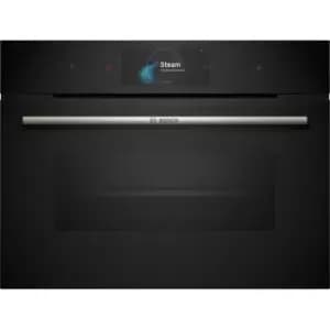 Image of Bosch Series 8 CSG7584B1 Built In Compact Electric Single Oven with added Steam Function - Black - A+ Rated