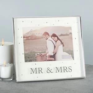 Image of 7" x 5" - Amore By Juliana Frame with Crystals - Mr & Mrs