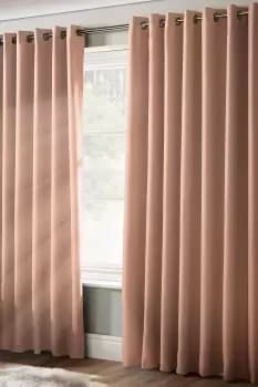 Image of 100% Blackout Eyelet Curtains Ready Made Fully Lined Ring Top Curtains