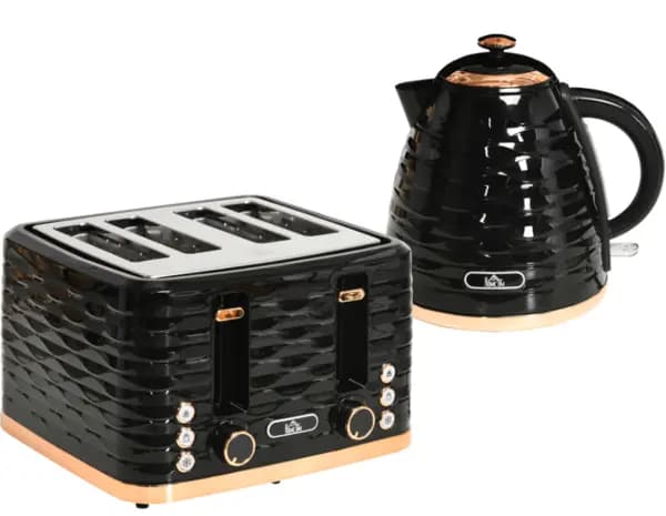 Image of Homcom 800-162V70BK 1.7L Kettle & 4 Slice Toaster Bundle