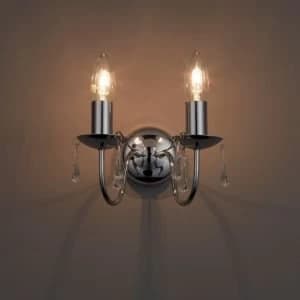 Image of Albany Candle Chrome Effect Double Wall Light