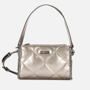 Image of Guess Womens Khatia Top Zip Shoulder Bag - Pewter