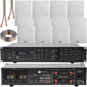 Image of 1100W Bluetooth Sound System & 8x 140W In Wall Speakers - 4 Zone Multi Room Amp