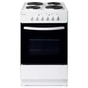 Image of Haden HES60W 60cm Freestanding Single Cavity Electric Cooker with Solid Plate Hob - White
