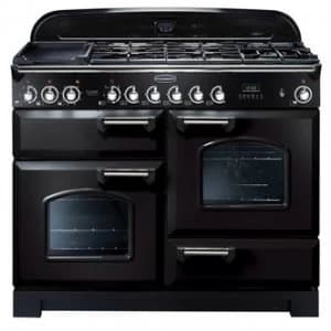 Image of Rangemaster 79780 110cm CLASSIC DELUXE Dual Fuel Black Chrome Trim