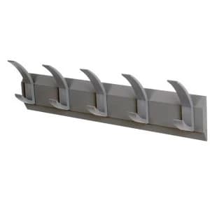 Image of Acorn Linear Hat and Coat Wall Rack with Concealed Fixings 5 Hooks Graphite