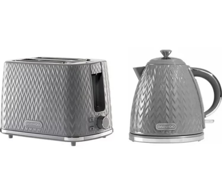 Image of Daewoo SDA1871GE Argyle 1.7L Jug Kettle & 2 Slice Toaster Set