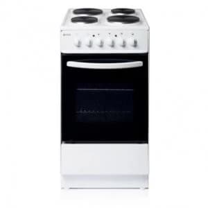 Image of Haden HES50W 50cm Electric Cooker in White Single Oven Sealed Plate