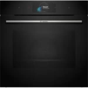 Image of Bosch Series 8 HSG7584B1 Built In Electric Single Oven with added Steam Function - Black - A+ Rated