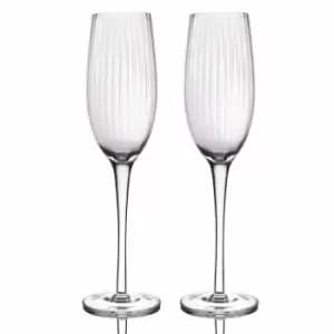 Image of Barcraft Bc Ridged Champagne Flutes, 2Pcs