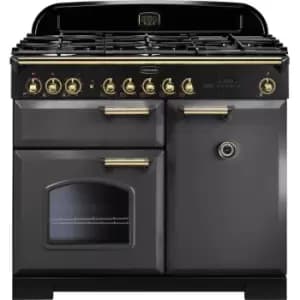 Image of Rangemaster CDL100DFFSL/B (124210) CLASSIC DELUXE 100cm Dual Fuel Cooker