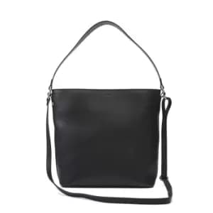 Image of Zipped Top Handle Shoulder Handbag in Faux Leather