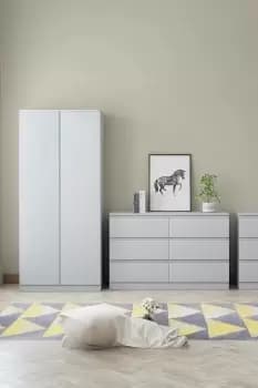Image of 2 Door Matt Grey Large Double Wardrobe