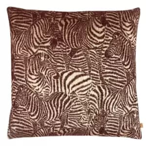 Image of Hector Zebra Jacquard Rectangular Cushion Earth