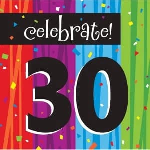 Image of 30th Birthday Celebrations Napkins