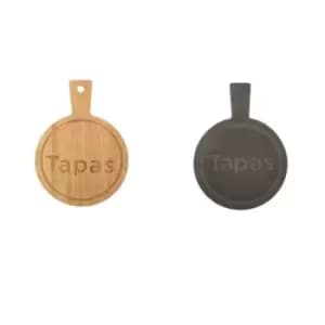 Image of 5Five Tapas Board Set Of 6 Mixed Wood And Slate Board