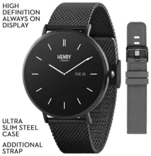 Image of Henry London HD Ultra Slim Black and Grey Smartwatch Set